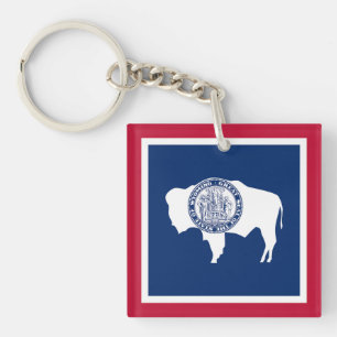 Wyoming State Flag Key Ring