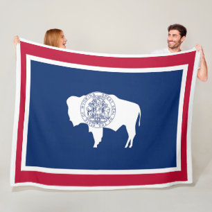 Wyoming State Flag Print Patriotc Fleece Blanket