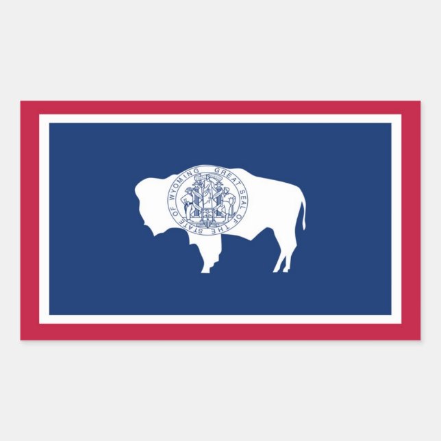 Wyoming State Flag Rectangular Sticker (Front)