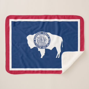 Wyoming State Flag Sherpa Blanket
