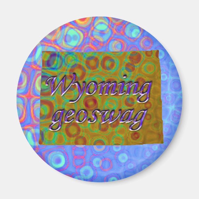 Wyoming State Geocaching Supplies Magnet Geoswag (Front)