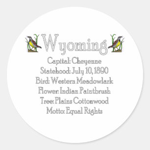 Wyoming State Info Sticker