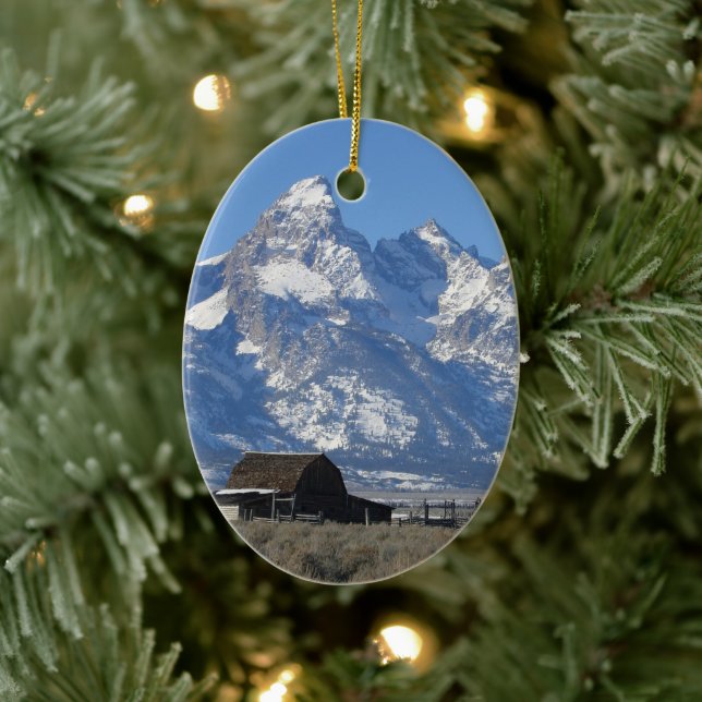 Wyoming Tetons Christmas Ornament (Tree)
