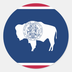 Wyoming, United States flag Classic Round Sticker