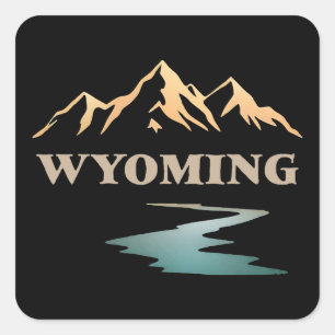 Wyoming United States of America Square Sticker