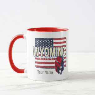 Wyoming United States Retro State Map Vintage USA Mug
