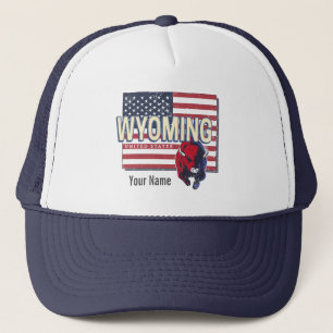 Wyoming United States Retro State Map Vintage USA Trucker Hat