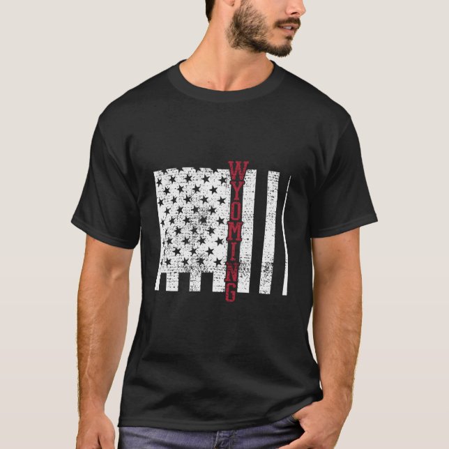 Wyoming Usa Flag 4Th Fourth Of July American Vinta T-Shirt (Front)