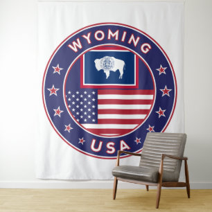 Wyoming, USA States, Wyoming poster, canvas Tapestry