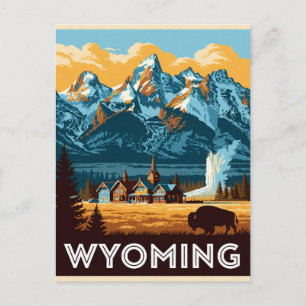 Wyoming USA Yellowstone Tetons Western Travel 🏔️ Postcard