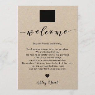 Wyoming Wedding Welcome Letter & Itinerary Card