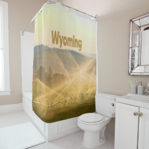 Wyoming Wild West Farm Land Ranch Shower Curtain