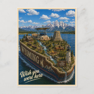 Wyoming   Wish You Were Here   State Series Postcard