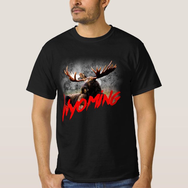 Wyoming with moose  T-Shirt (Front)