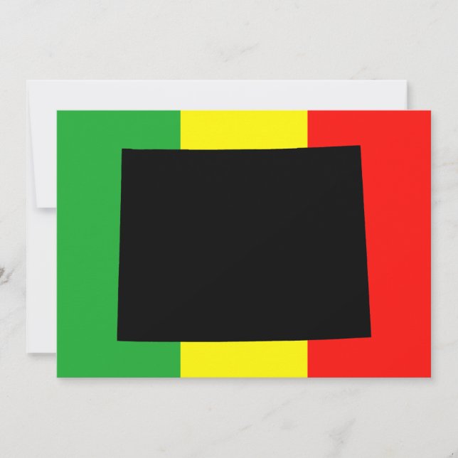 Wyoming with Rasta Colours Invitation (Front)