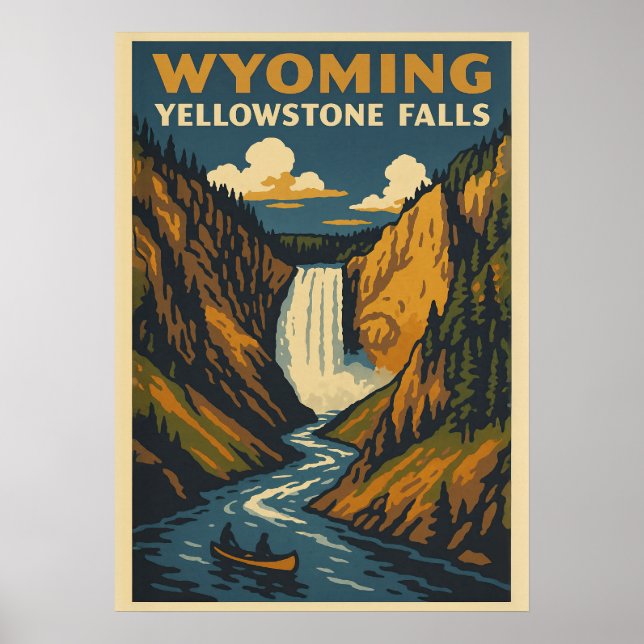 Wyoming Yellowstone Falls V01 Poster (Front)