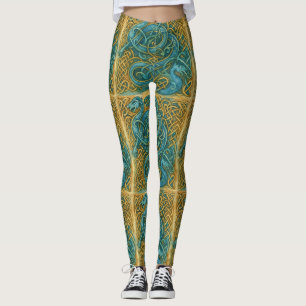 Wyrm & Weave – Celtic Serpent Knotwork  Leggings