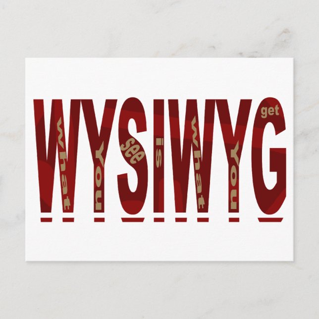 WYSIWYG POSTCARD (Front)
