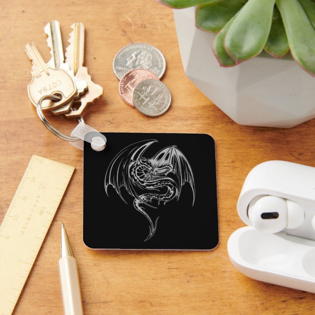 Wyvern Dragon Are Fantasy Mythical Creatures Key Ring (Desk)