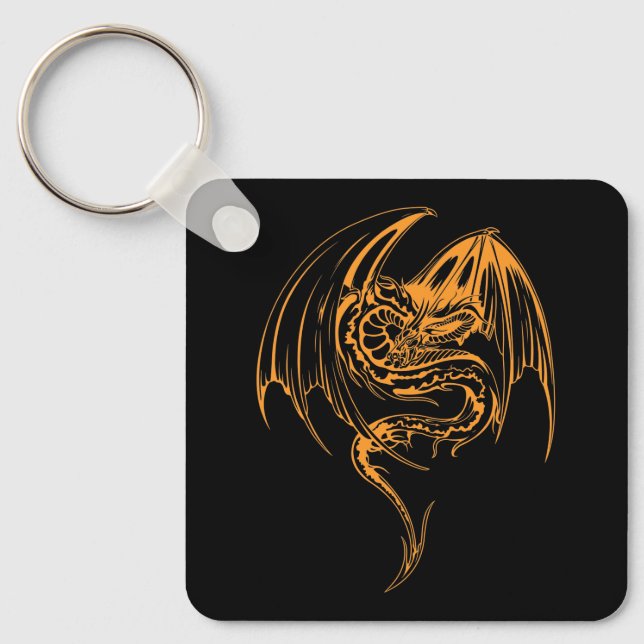 Wyvern Dragon Are Fantasy Mythical Creatures Key Ring (Front)