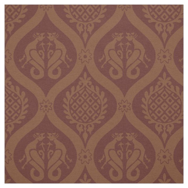 Wyvern Ogee, Dark Ambers Fabric (Swatch)