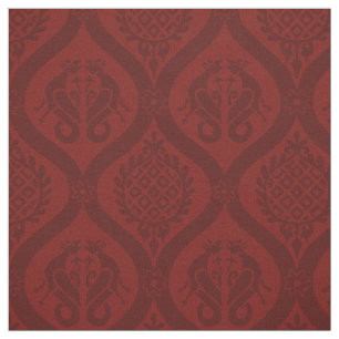 Wyvern Ogee, Deep Red Fabric