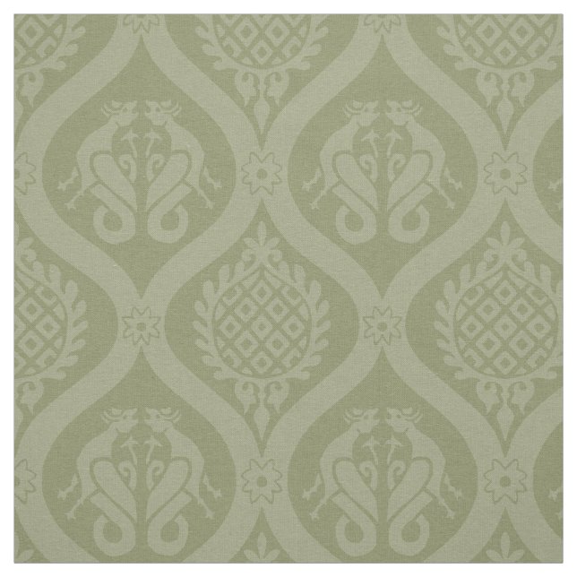 Wyvern Ogee, Spring Green Fabric (Swatch)