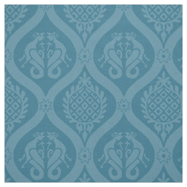 Wyvern Ogee, Turquoise Fabric (Swatch)
