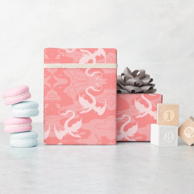 Wyverns in Pink Wrapping Paper (Baby Shower)