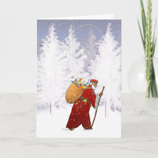 X010 Santa in the Forest Holiday Card