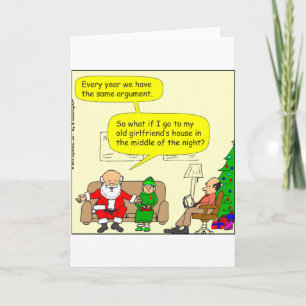 x25 old girlfriends house cartoon holiday card