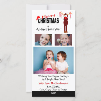 X4 Reindeer Candy Canes Christmas Cards