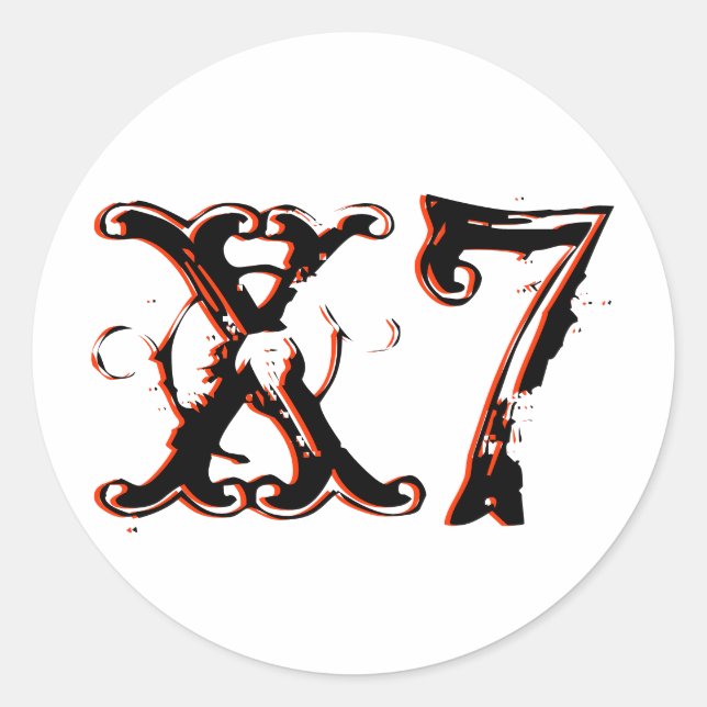 X7 Circle Classic Round Sticker (Front)