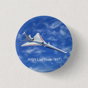 X-59 Low Boom Supersonic Jet Aircraft 3 Cm Round Badge