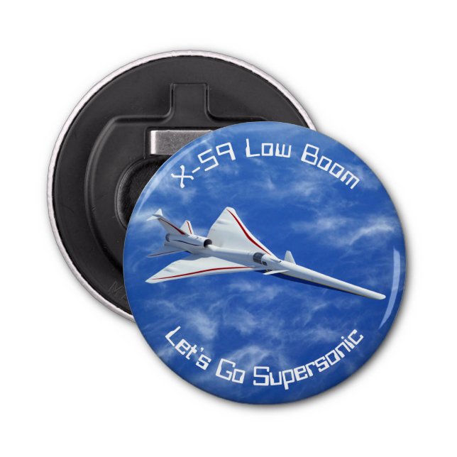 X-59 Low Boom Supersonic Jet Aircraft Bottle Opener (Front)