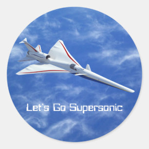 X-59 Low Boom Supersonic Jet Aircraft Classic Round Sticker