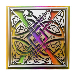 X Celtic Rainbow Custom Monogram Tile