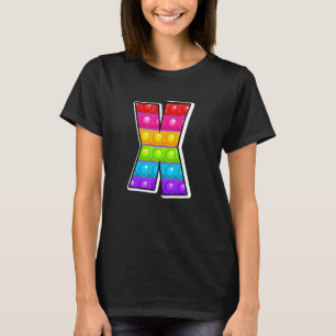 X Cutest Capital Letter x Alphabet Funny Poppin Ki T-Shirt