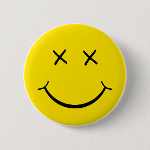 X Eye Face 6 Cm Round Badge