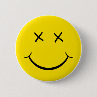 X Eye Face 6 Cm Round Badge