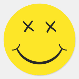 X Eye Face Classic Round Sticker