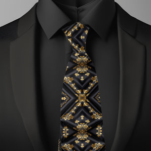 X Gold on Black Tie