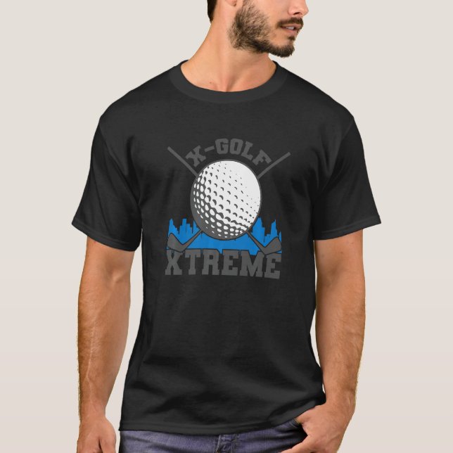 X Golf Xtreme Golf Ball and Golf Club T-Shirt (Front)