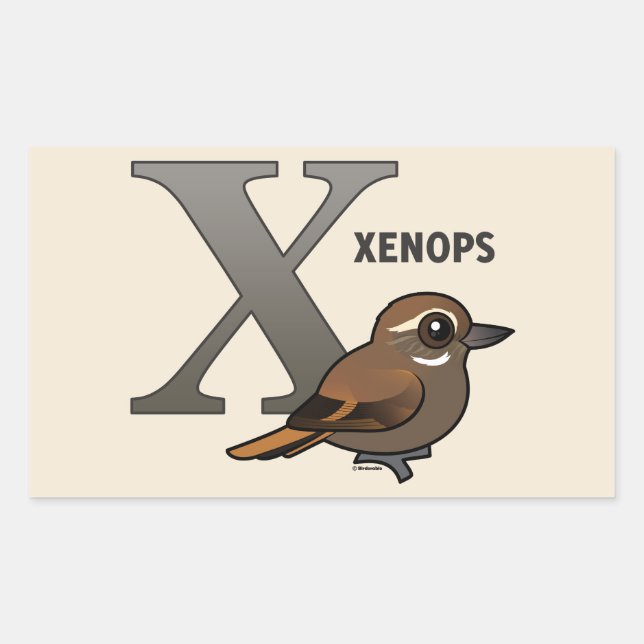 X is for Xenops Rectangular Sticker (Front)