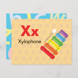 X is for Xylophone - Alphabet Flash Card