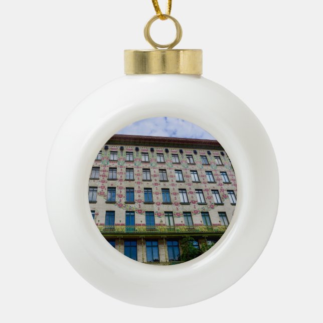 X.ITINERARIES: Otto Wagner, Linke Wienzeile 40  Ceramic Ball Christmas Ornament (Front)