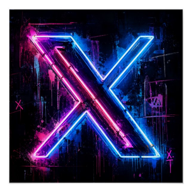 X Logo Art Poster (Front)