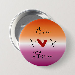 X Love X Sunset Lesbian Flag Button