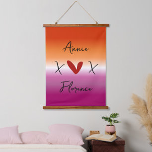 X Love X Sunset Lesbian Flag Hanging Tapestry