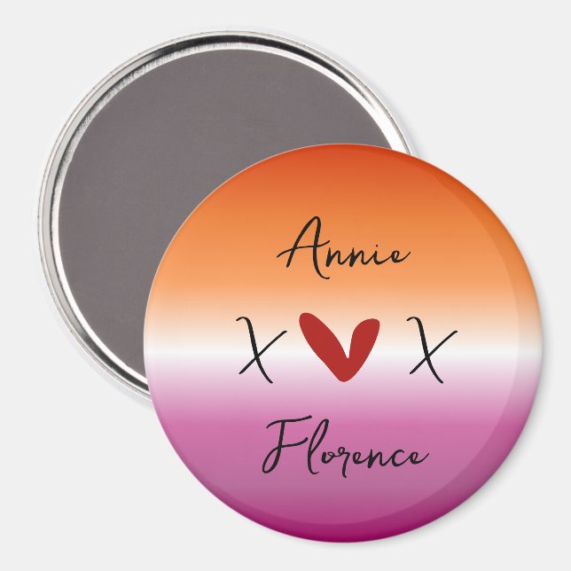 X Love X Sunset Lesbian Flag Magnet (Front/Back)